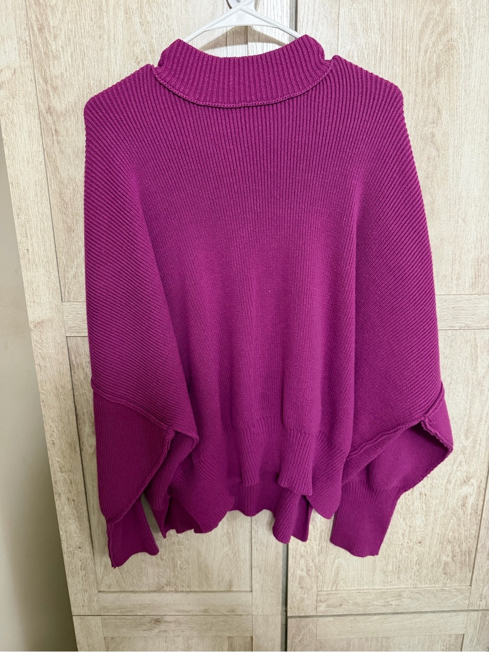 Zenana Outfitters Fuchsia Oversized Mock Neck Sweater